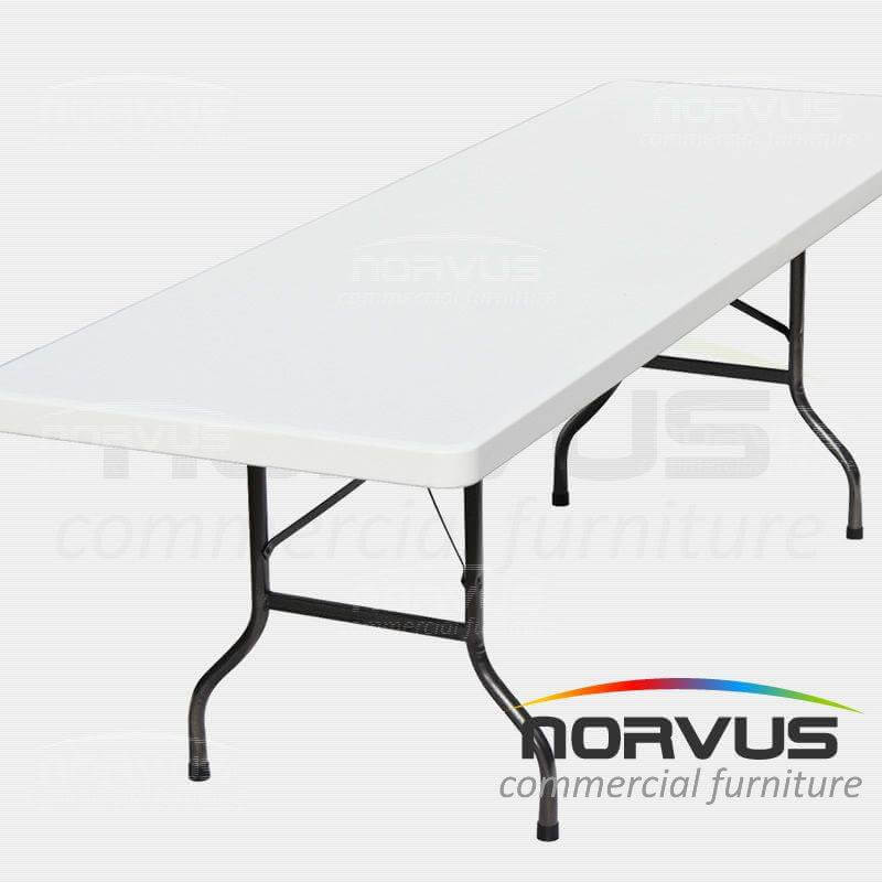 Mesa rectangular plegable 240x75  plastico inflado