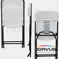  Silla plegable de plastico blanco reforzada