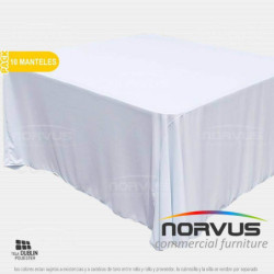 Pack - 10 x Mantel cuadrado 290x290cm tela Dublin blanco