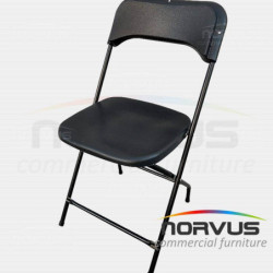  Pack - 5 tablones rectangular plastico inflado y 50 sillas plegables plastico negro