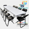 Pack - 10 tablones rectangular plastico inflado y 100 sillas plegables esmalte negro