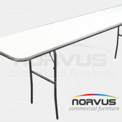Mesa hotelera rectangular plegable 240x50 fibra de vidrio