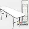 Mesa hotelera rectangular plegable 180x50 fibra de vidrio