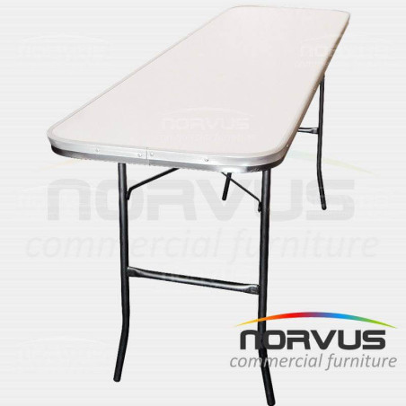 Mesa hotelera rectangular plegable 150x50 fibra de vidrio