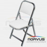 Silla infantil plegable acojinada en cromo vinil blanco