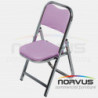 Silla infantil plegable acojinada en cromo vinil lila