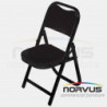 Silla infantil plegable acojinada en esmalte vinil negro