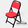 Silla infantil plegable acojinada en esmalte vinil rojo