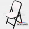 Silla infantil plegable acojinada en esmalte vinil blanco