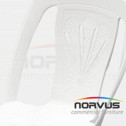  Silla de plastico sin brazos Pavito blanco