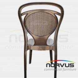  Silla de plastico Pisa sin brazos chocolate