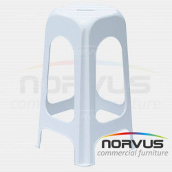 Banco alto de plastico Jumbo blanco