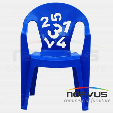 Silla infantil de plastico Numeros azul rey