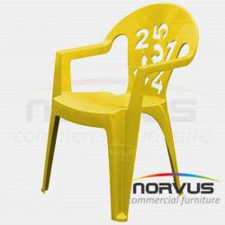 Silla infantil de plastico Numeros amarillo