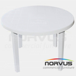 Mesa redonda de plastico blanca