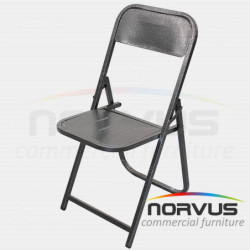Silla plegable de lamina en esmalte gris martillado
