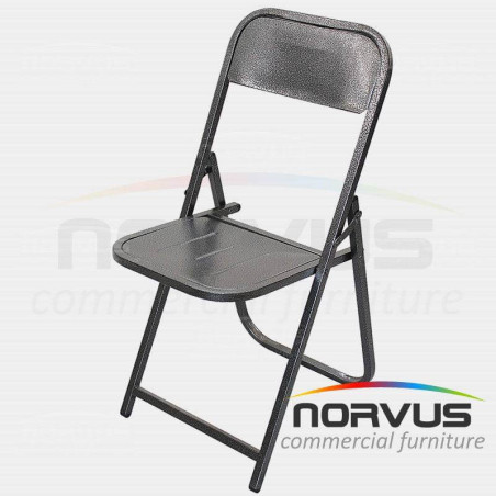 Silla plegable de lamina en esmalte gris martillado