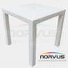 Mesa cuadrada Ratan de plastico blanca