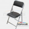 Silla plegable acojinada refuerzo en respaldo cromada vinil negro