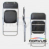  Silla plegable acojinada refuerzo en respaldo cromada vinil negro
