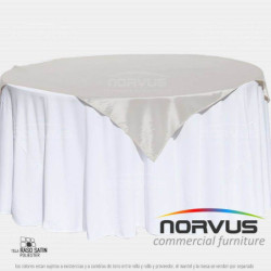 Cubremantel 150x150cm tela Satin color plata