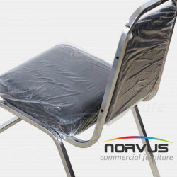  Silla apilable acojinada cromada vinil negro