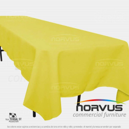 Mantel infantil rectangular 230x100cm tela Tafetan amarillo canario