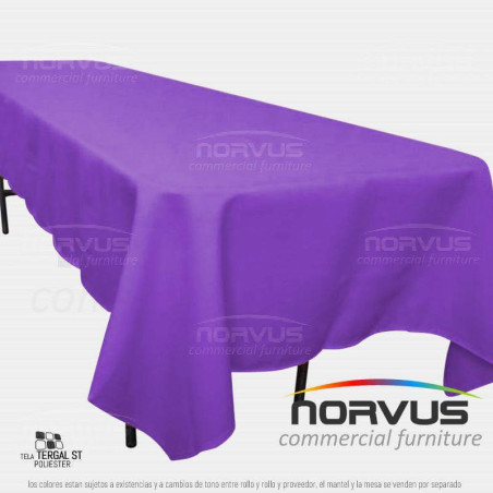 Mantel infantil rectangular 230x100cm tela Tafetan morado