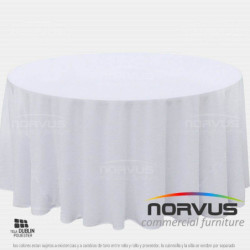 Mantel redondo largo 290cm tela Dublin blanco