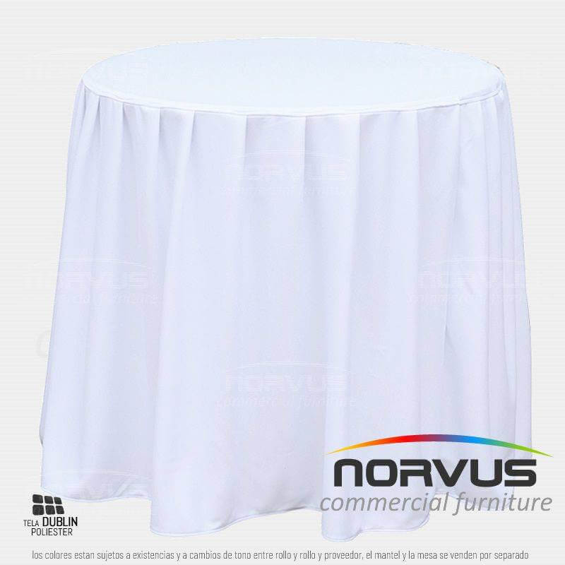 Bambalina pastelera redonda 75cm tela Dublin blanco