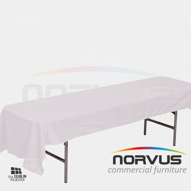 Mantel infantil infantil rectangular 230x100cm tela Dublin blanco