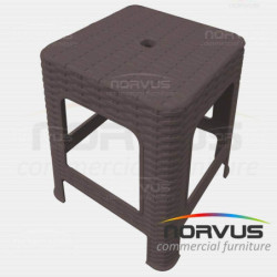 Banco de plastico Rattan chocolate