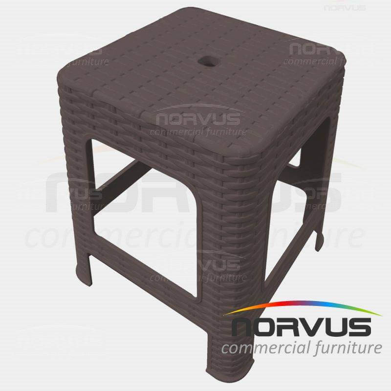 Banco de plastico Rattan chocolate