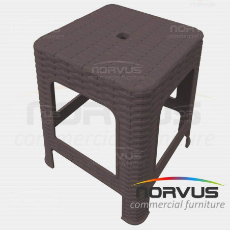 Banco de plastico Rattan chocolate