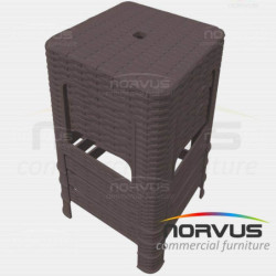  Banco de plastico Rattan chocolate