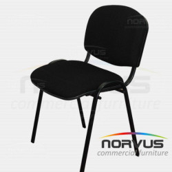  Pack - 10 x Silla de visita ISO acojinada tapiz tela negro