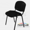  Pack - 10 x Silla de visita ISO acojinada tapiz tela negro